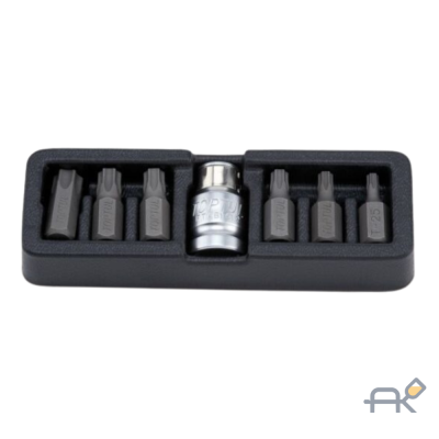 Набор бит `TORX` 12` Т25-Т55 + переходник 12` 7пр. TOPTUL (GAAT0705)